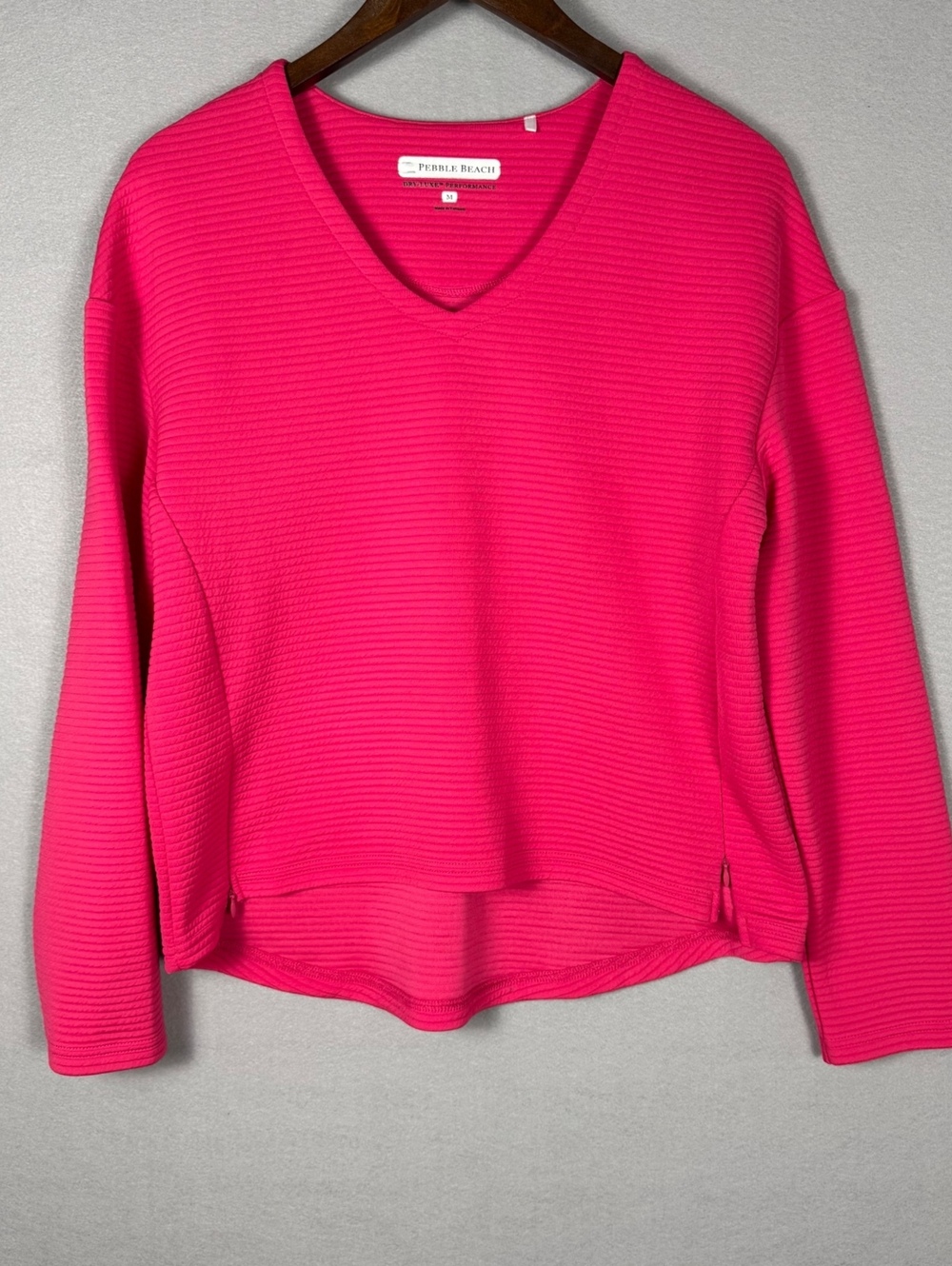 Pebble Beach Dry-Luxe Golf Pullover Women's M Pink V-Neck